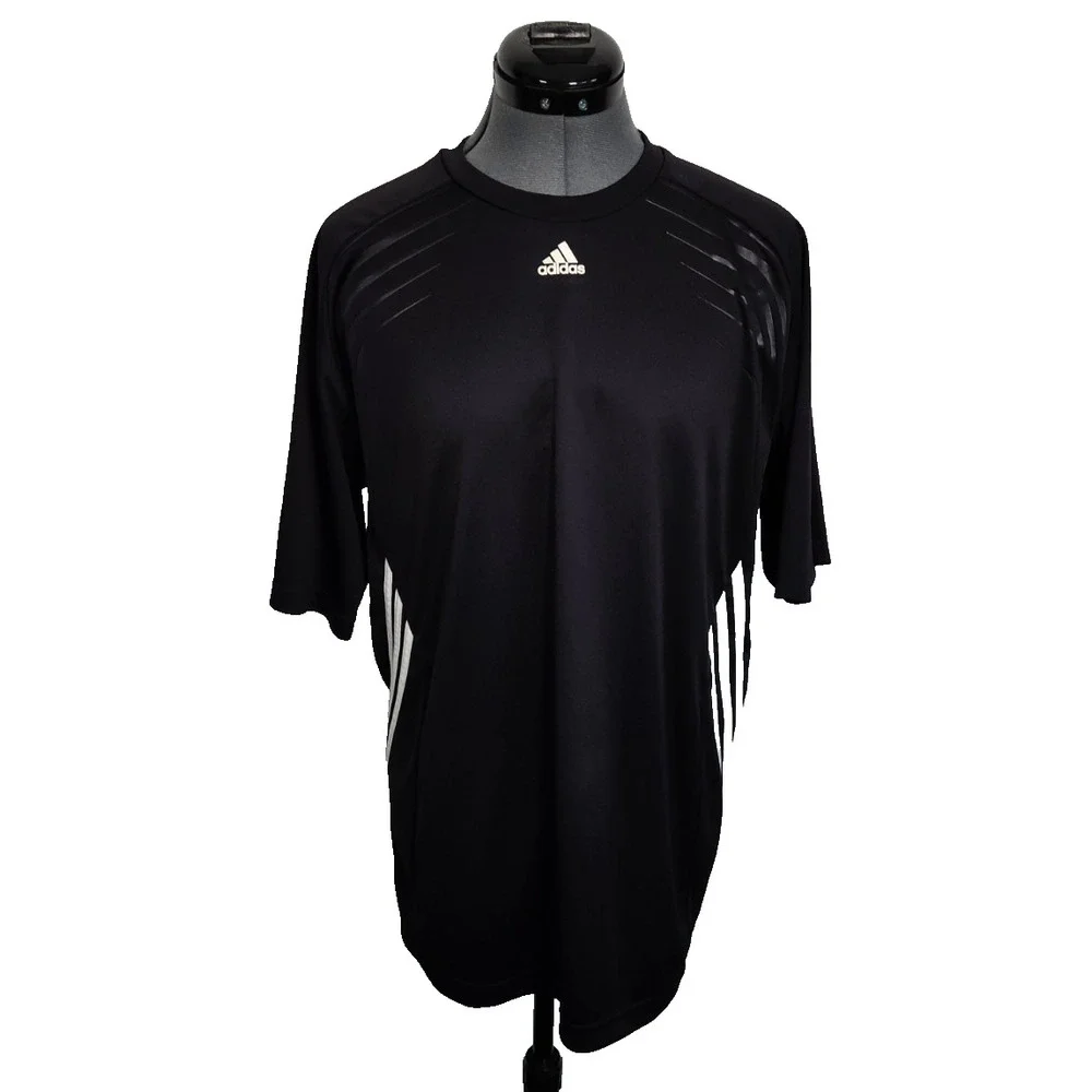 Adidas Run Icon‎ Climalite Black Stripped T-Shirt Size M